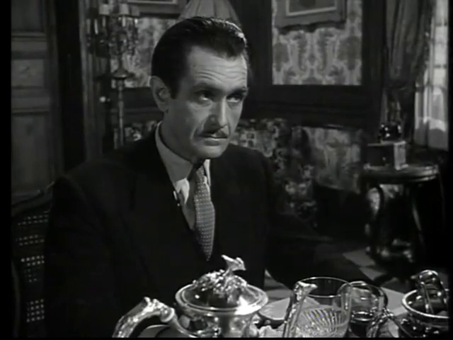 L'acteur Lucien Nat dans le film Le mystère de la chambre jaune (1949) de Henri Aisner