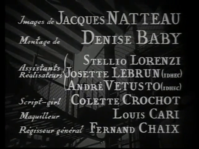 Générique du film policier français Le mystère de la chambre jaune (1949) de Henri Aisner
