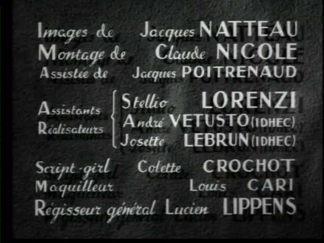 Générique du film Le parfum de la dame en noir (1949) de Louis Daquin