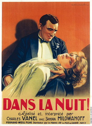 Affiche du film muet Dans la nuit (1930) de Charles Vanel