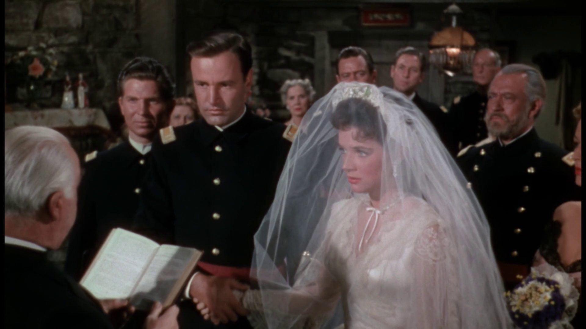 Polly Bergen et Richard Anderson dans le western américain Escape from Fort Bravo (Fort Bravo, 1953) de John Sturges