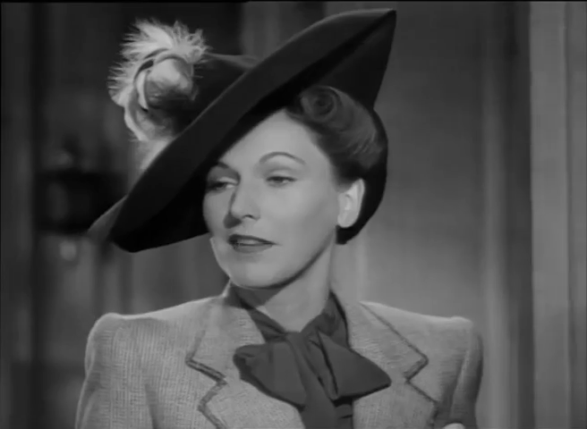 L'actrice Rose Hobart dans le film policier Conflict (La mort n'était pas au rendez-vous, 1945) de Curtis Bernhardt