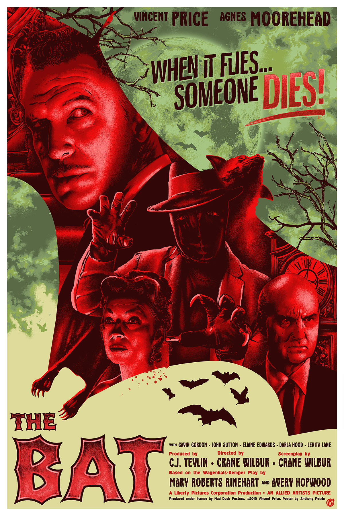 Affiche du film The bat (Le masque, 1959) de Crane Wilbur