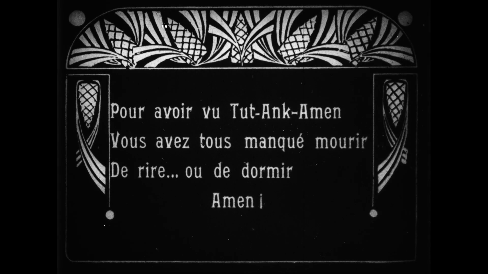 Intertitre dans le film muet Tut-Ank-Amen (1923) de Raymond Frau