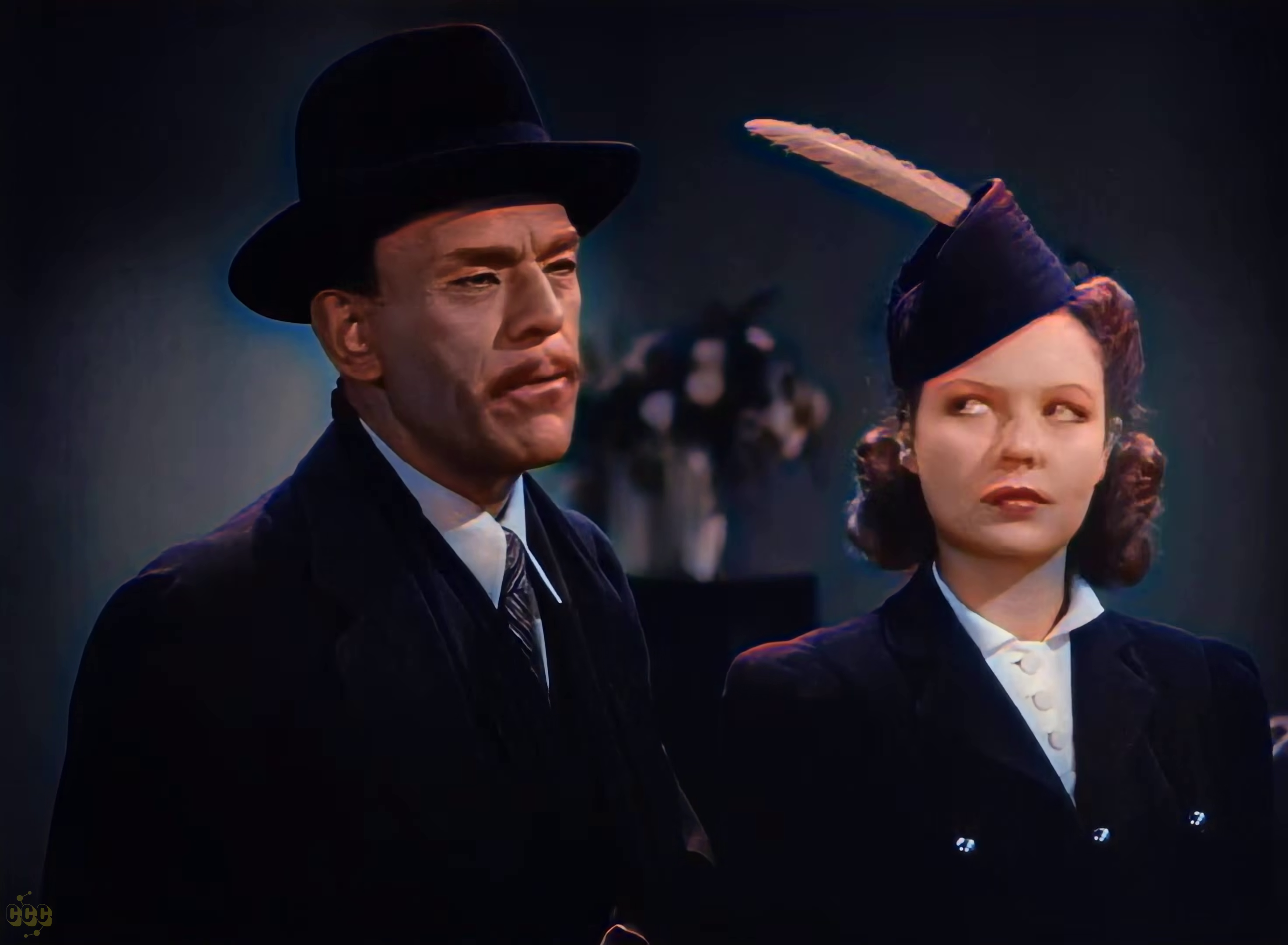Boris Karloff et Marjorie Reynolds dans le film de détective Doomed to die (La malédiction, 1940) de William Nigh